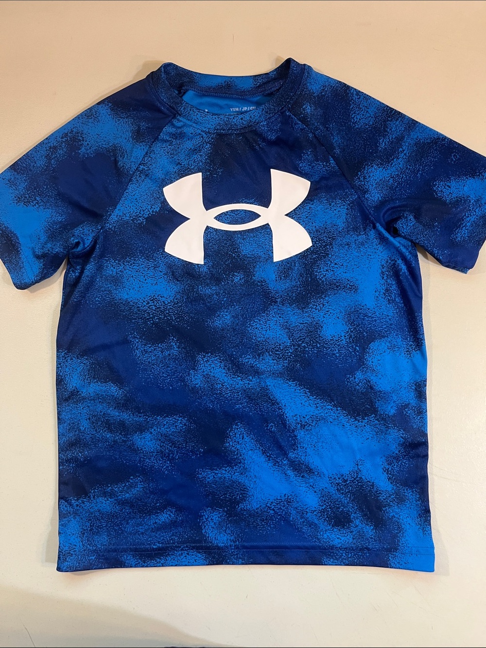 Under Armour Boys' Blue & Navy Logo Rash Guard Swim Top